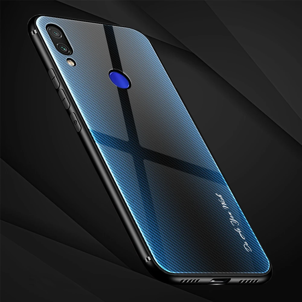 Чехол из закаленного стекла для Xiaomi Redmi Note 7, 8, 5, 6 Pro, блестящий разноцветный противоударный жесткий чехол с градиентом для Redmi 8, 7, 8A, 7A