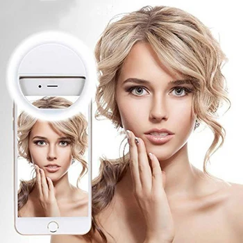 

LED Mobile Phone Selfie Light Clip-On Lamp Portable USB Charge LED Selfie Ring Light Flash Light Photo Camera For Smartphone