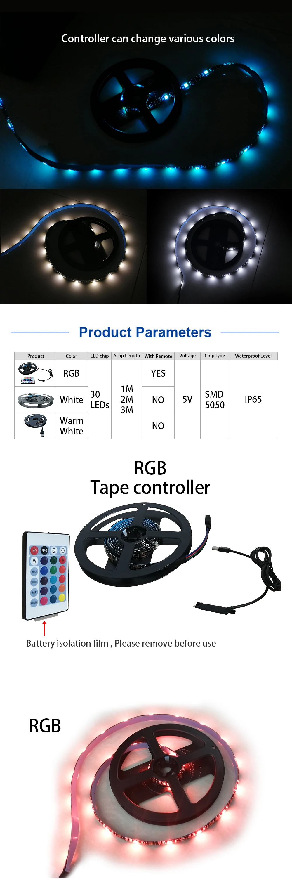 5 В USB Светодиодная лента светильник RGB IP65 водонепроницаемый SMD5050 HD ТВ Настольный ПК экран подсветка и косой светильник ing 1 м 2 м 3 м рекламная лампа