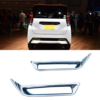 

For Nissan DAYZ, Roox 2020 Exterior Chrome Front & Rear Fog Light Lamp Cover Trim 2PCS ABS Car Accessories