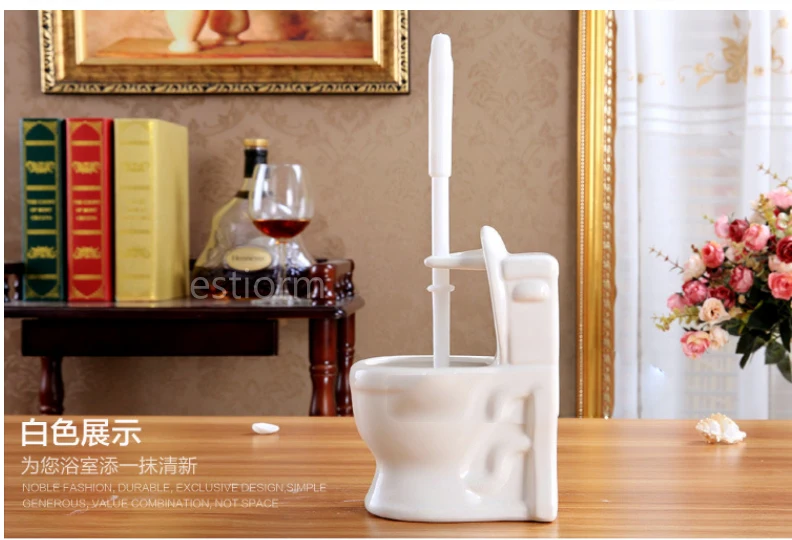 Ceramic Toilet Bowl Brush Set Long Handle - Js3337-4