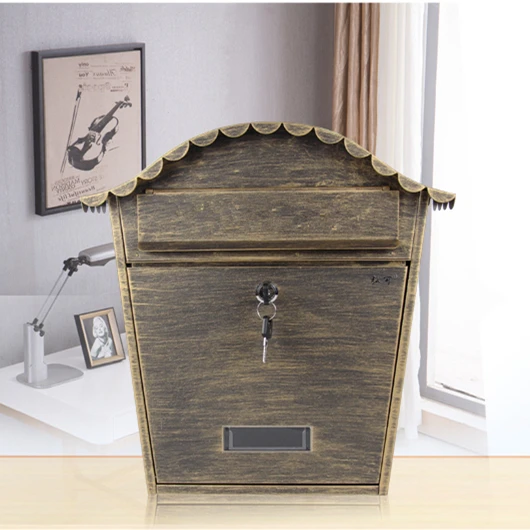 Винтажный металлический Железный почтовый ящик с замком для пасторальных газет