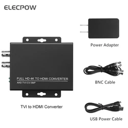 Elecpow – convertisseur de Signal vidéo Full HD, 4K AHD TVA CVI CVBS vers HDMI, Identification automatique, longue Distance de Transmission 
