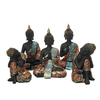 

Resin Thai Style Buddha Statue Sculptures Buddha Statue Ornaments Office Teahouse Tabletop Home Decoration Accessories Gifts