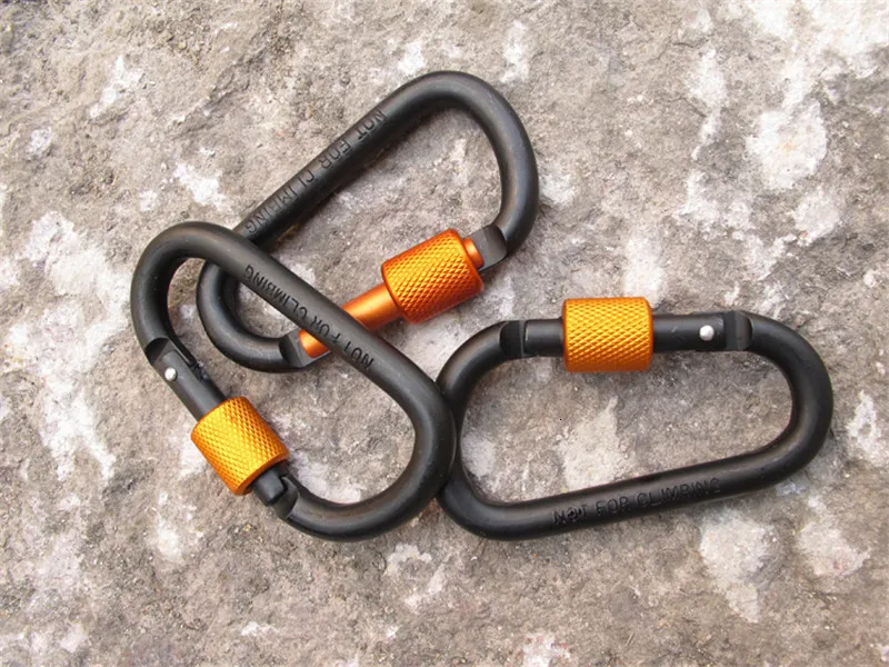 8CM Bold Carabiner Aluminum Alloy Carbine D-Ring Carbines Hanging Buckle Metal Backpack Buckle With Lock (26)