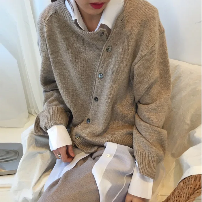 

2019 Fall Winter Thick Cashmere Sweater Women Round Neck Cardigan Clothes Mujer Invierno Knit Plus Size Ladies Jumper Ropa Tops
