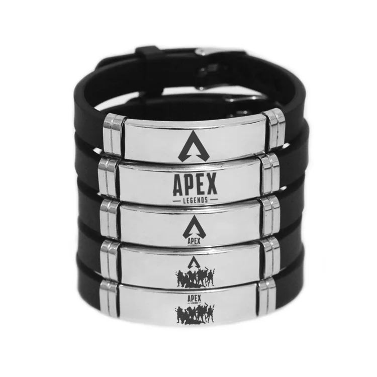 Регулируемая Горячая игра Apex браслеты Легенда черная силиконовая цепь нержавеющая сталь высокое качество отличный рождественский подарок для друзей фанатов A1