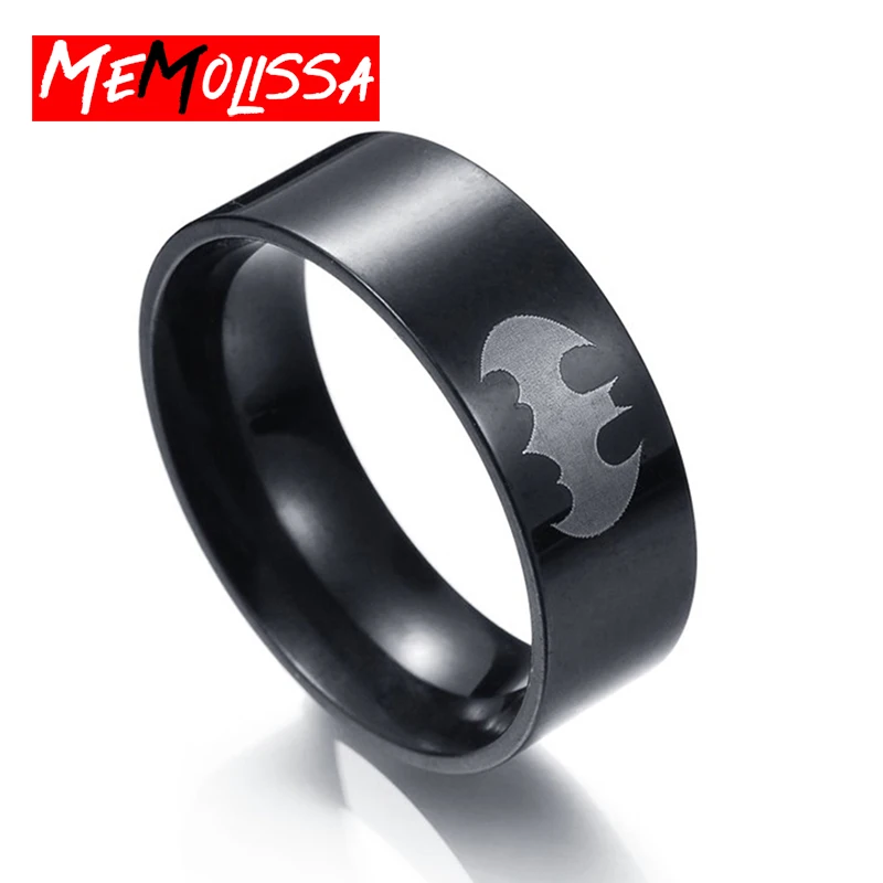 MeMolissa 316l Бэтмен из нержавеющей стали кольцо Супермен кольцо из титановой стали кольца для женщин и мужчин ювелирные изделия