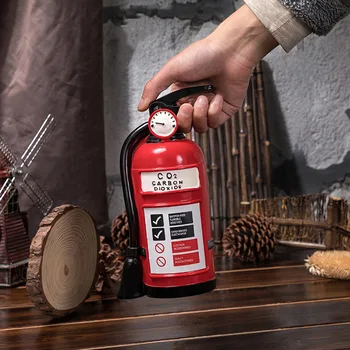 

[New] Vintage Sculpture Simulation fire extinguisher saving pot model Statue Art Carving Resin artware Figurine Home Decorations