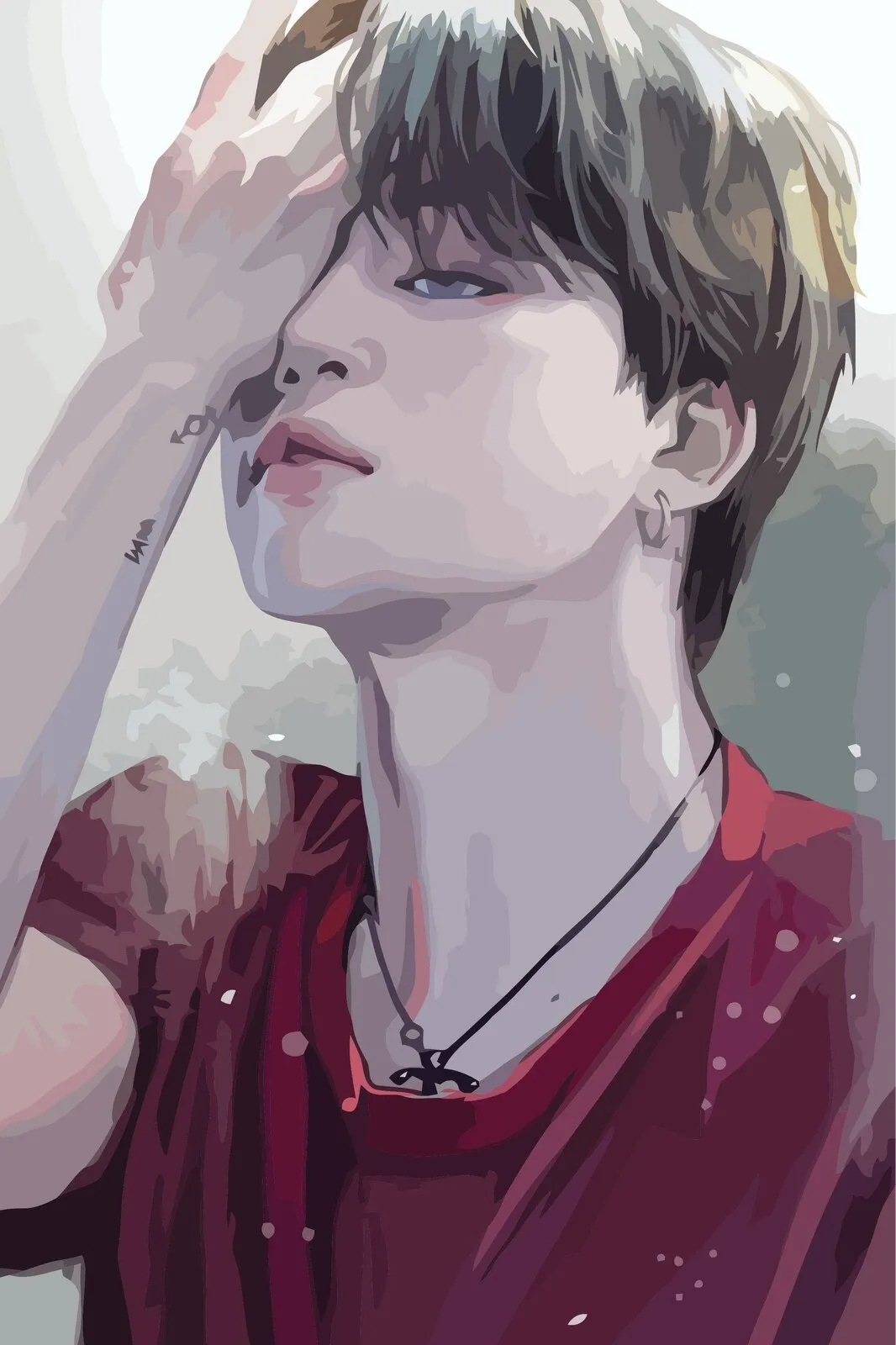 Картина по номерам на холсте набор для рисования kpop bts Jimin Пак Чимин - 2334 40X60 | Дом и