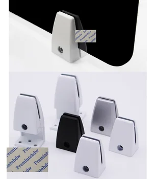 

4Pcs/Lot Aluminum Acrylic Wood Glass Partition Screen Clamp Office Desk Table Top Black Sanding Silver White T L Flat Mount