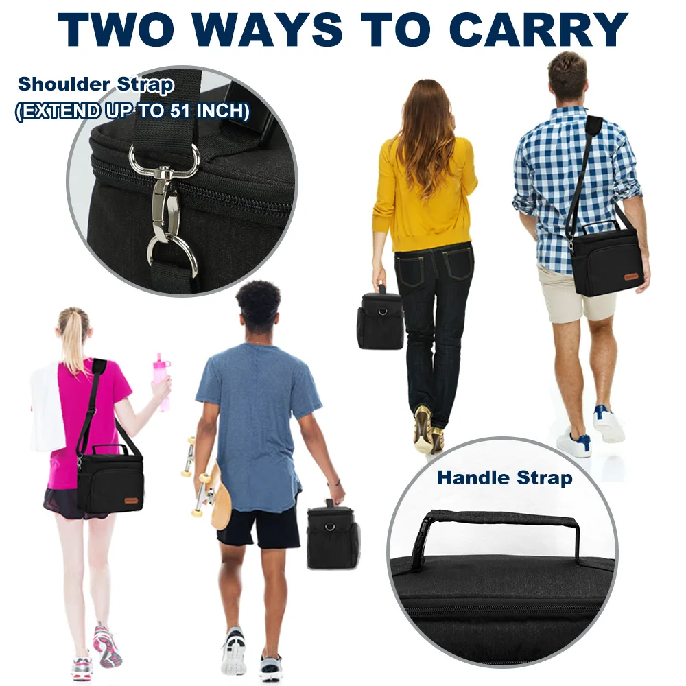 Portable Lunch Bag Waterproof Tote Cooler Handbag Insulated Thermal Bag For Food Bento Pouch Dinner Container