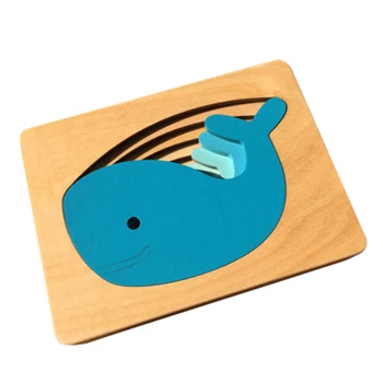 

New Children Toys Animal Carton 3D Puzzle Multilayer Jigsaw Puzzle Baby Wooden Toys Child Early Educational