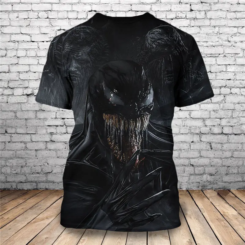 

2019 New Customize Tees Black Halloween Horror Venom 3D Printed Men's Tops Unique Clothing Short Sleeve T shirt Drop Shipping