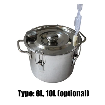 

New 8L Handmade Wine Beer Fermentation Tun Silver Stainless Steel Alcohol Fermentation Purifying Distiller Brewed Fruit Beer Too