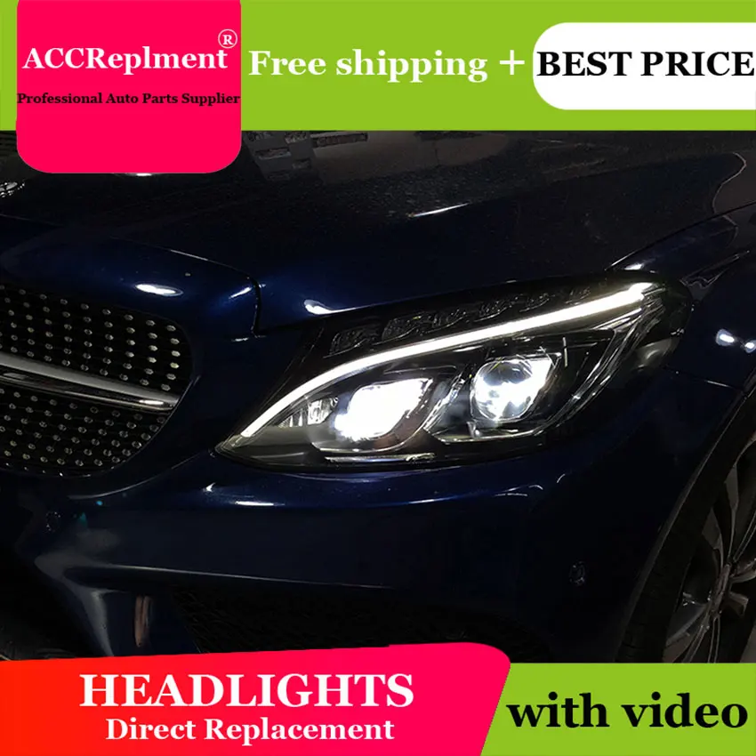 Автомобисветильник фары AUTO.PRO s для Benz C Class W205 15 18 автостайлинг биксеноновые линзы