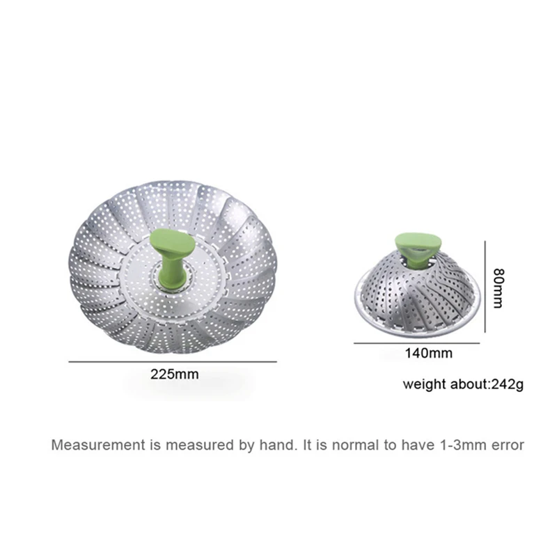 S 225MM XYj блюдо посуда для пароварки, пароварка из нержавеющей стали, складная пищевая овощная Пароварка из нержавеющей стали - Цвет: S 225MM
