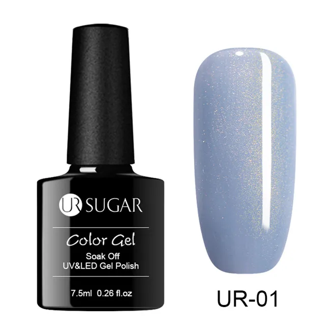 1 UR SUGAR 7.5ml Color UV Gel Holographic Glitter Semi Permanent Soak Off Nail Art Gel Polish Varnish Manicure Lacquer Design DIY - Цвет: 1
