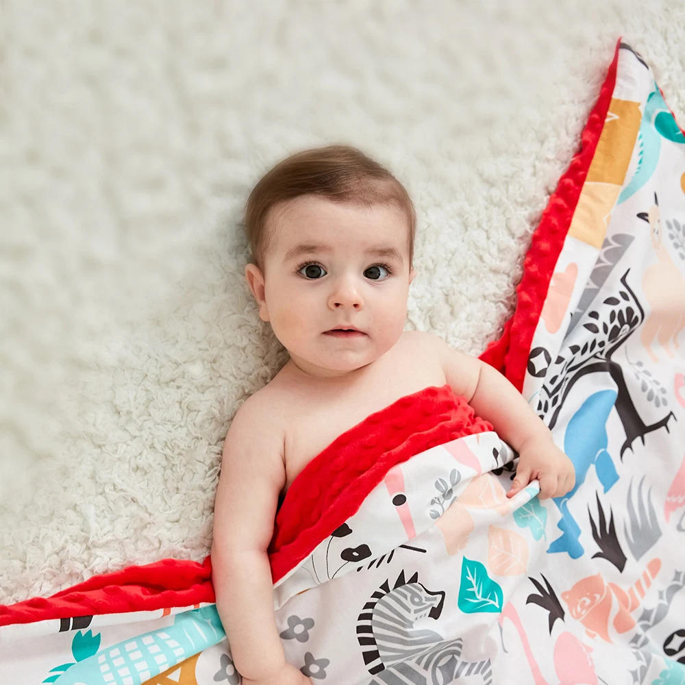 Baby Blankets Newborn Cartoon Animal Baby Swaddles 3D Dot Receiving Blanket Cotton Baby Wrap Winter Envelope for Newborns Bath