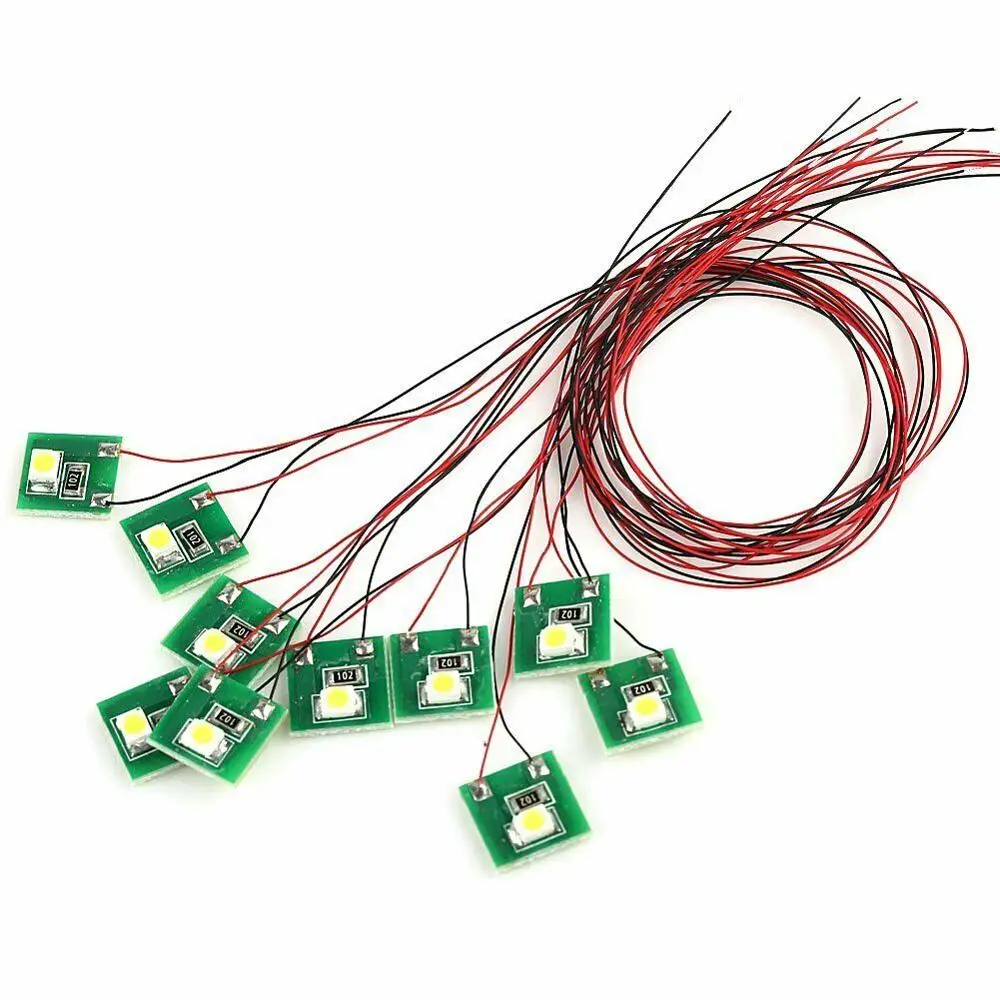 DD00W 10 шт. Предварительно проводной яркий белый SMD 3528 Светодиодный светильник 12 В ~