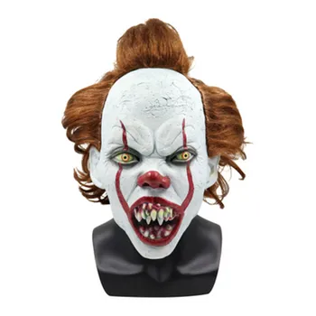 

3style Stephen Gold Clown Back Soul Mask 2019 New Movie Halloween Latex Terror Scary Evil Mask Headgear mask halloween