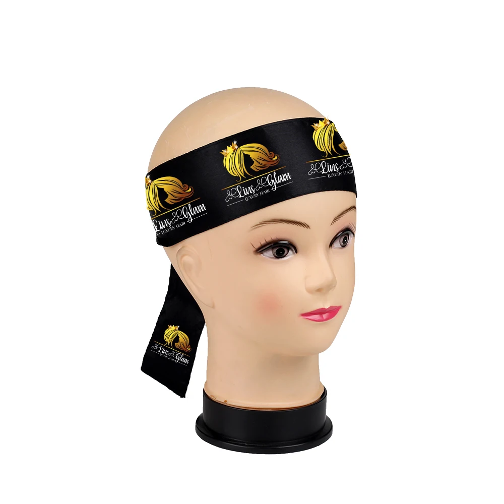 Custom Full Logo Silk Hair Bonnet For Women Customised Bonnets Satin Custom  Logo Designer Bonnets