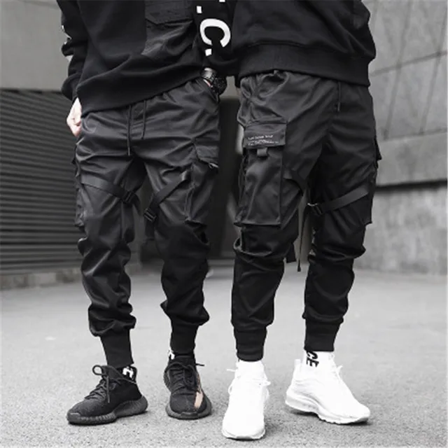US $12.20 Mens Joggers Pants Black Trousers Sweat Pants Streetwear Dance Sports Sweatpants Casual Drawstring 