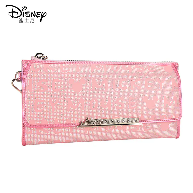 Disney кошелек милый кошелек Микки для девочек мода PU молния длинный роскошный женский кожаный кошелек телефон кошелек фото карта сумка Минни