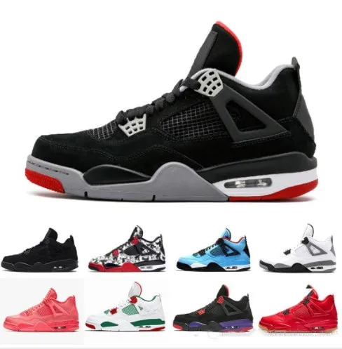 

2019 Hot Basketball Shoes Retro 4 Men Mens Pure Black Laser Sport Black Royal From Outdoor Sneakers Designer Shoes US7-13