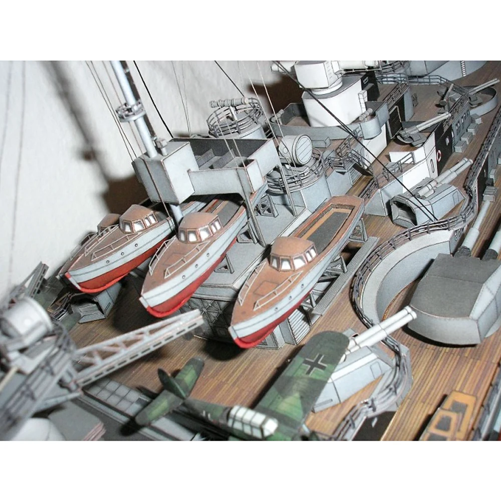 Paper Model German Bismarck Battleship Bismark GPM182 Full Version 1:280 Scale DIY Model Making Kits Birthday Gift for Kids' 5