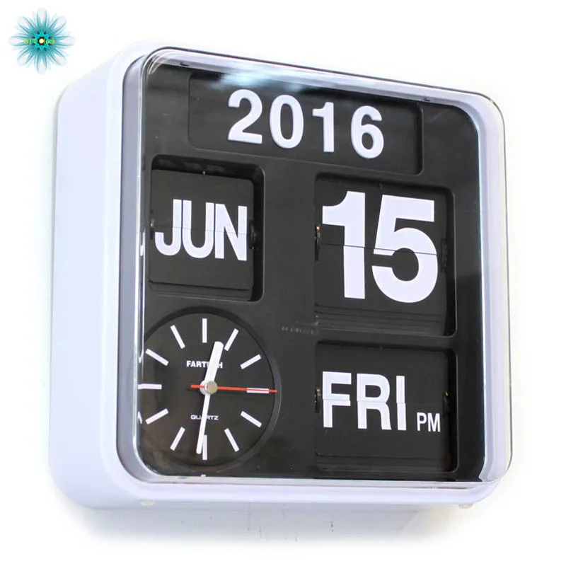 Persoon belast met sportgame heerser Mammoet Retro Digital Flip Clock Auto Calendar Flip Clock Living Room Decoration  Page Creative Luxury Wall Watch Home Decor 9 Inch - Desk & Table Clocks -  AliExpress