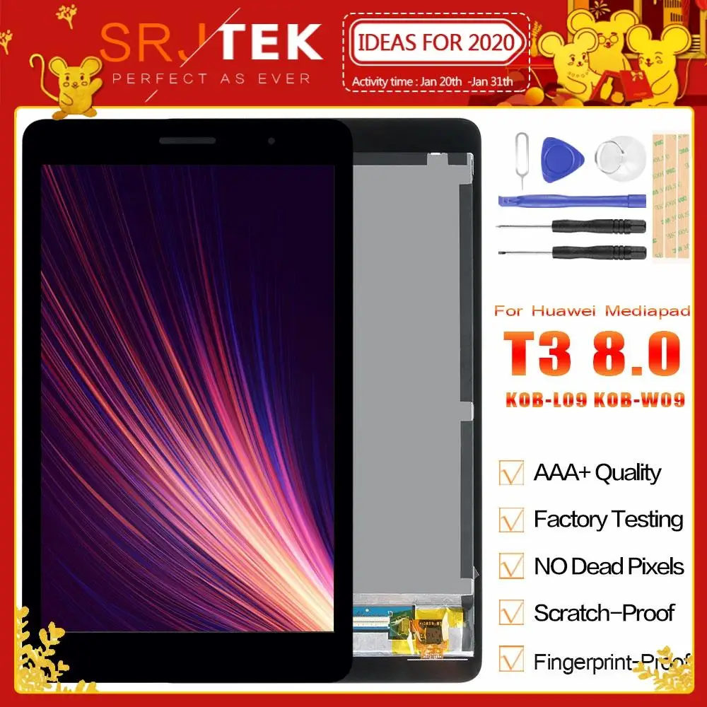 Skup Wyświetlacz dla Huawei Mediapad T3 8 KOB L09 KOB W09 wyświetlacz LCD montaż digitizera ekranu dotykowego ekran Matrix dla Huawei T3 8.0