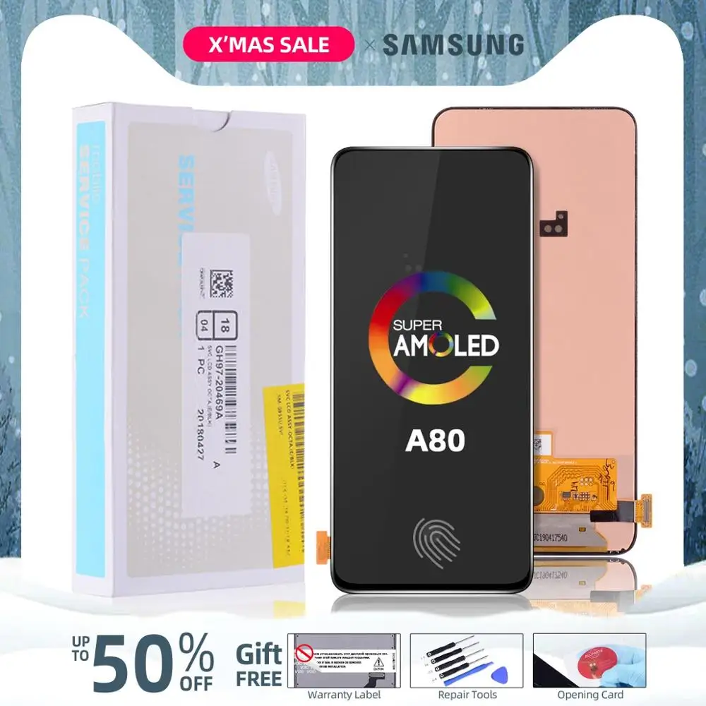 AMOLED lcd для samsung Galaxy A80 lcd кодирующий преобразователь сенсорного экрана в сборе lcd для Galaxy A90 A805 SM-A805F/DS A905F SM-A90