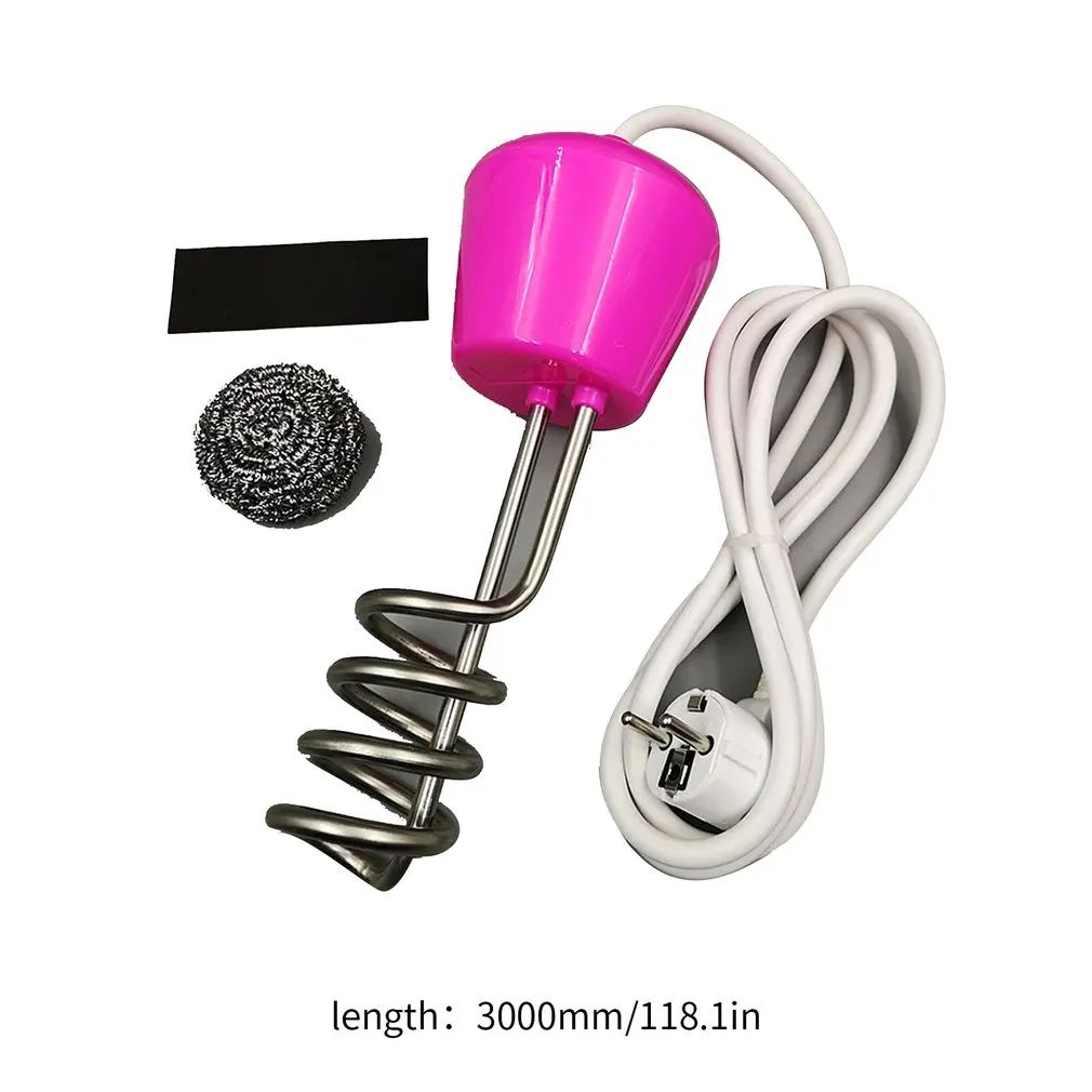 3000 Вт Электрический плавающий скоростной кипятильник подогреватель воды в ванной+ кабель - Цвет: Серебристый