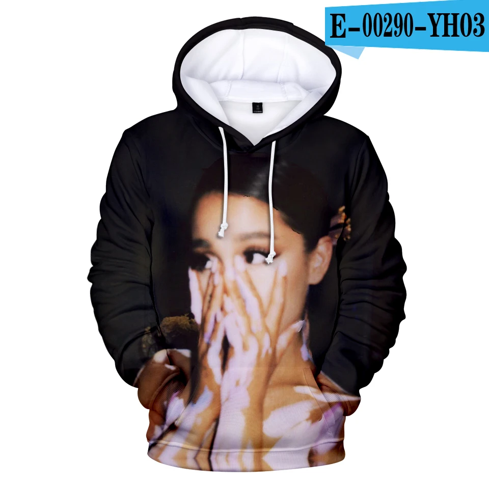 E00290 Новинка года, 3D толстовки с капюшоном Ariana Grande Thank U next для женщин и мужчин, повседневные 3D толстовки с капюшоном Ariana Grande, свитшоты XXS-4XL - Цвет: E00290