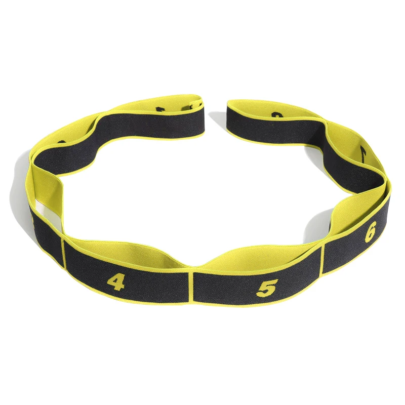yellow black Практичная эластичная восьмипетельная прочная растягивающаяся лента для занятий спортом, йогой, пилатесом, фитнесом - Цвет: yellow black