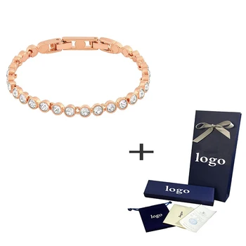 

SWA 2019 New TENNIS Bracelet Delicate Edges Set with Transparent Crystal Ladies Bracelets for Mom and Girlfriend Birthday Gifts