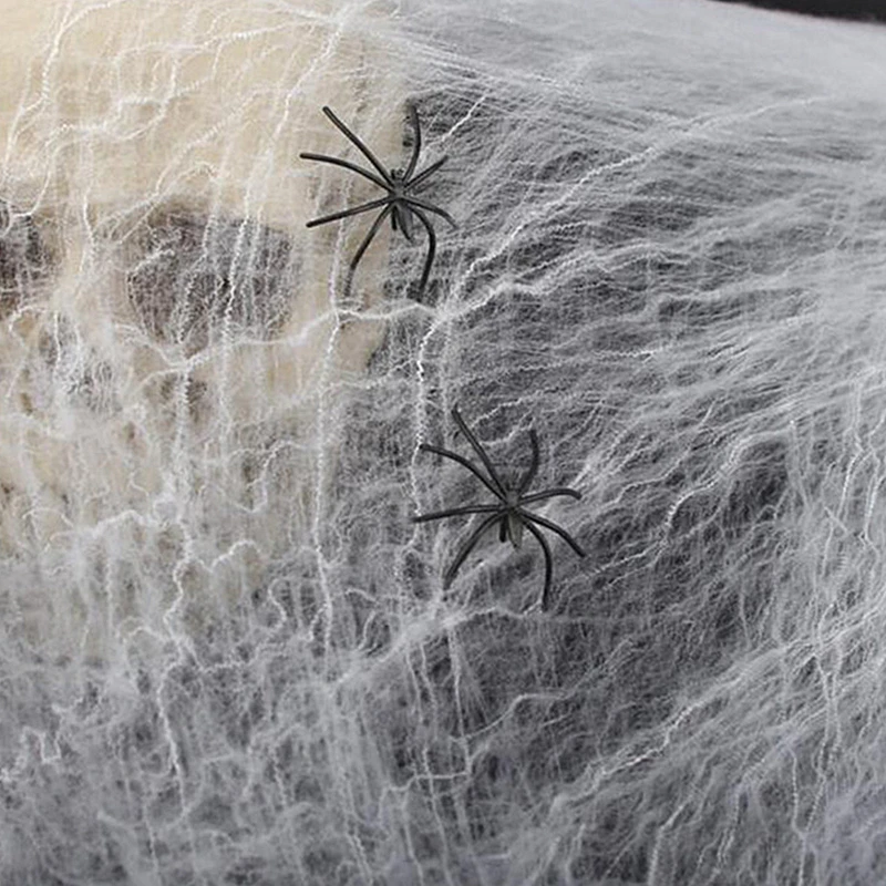 

Halloween Scary Party Scene Props Stretchy Cobweb Spider Web Horror Halloween Decoration For Bar Haunted House April Fools Day