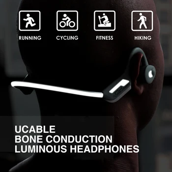 

2020 Newest J31 Luminous Wireless Bone Conduction Headphones Bluetooth 5.0 Waterproof Sports Headset w/ Mic Handsfree Calling