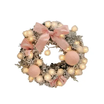 

Shopping Christmas Tree Door Decoration Wreath New Year's garland Christmas Wreath Handmade Rattan Pendant Navidad String Light