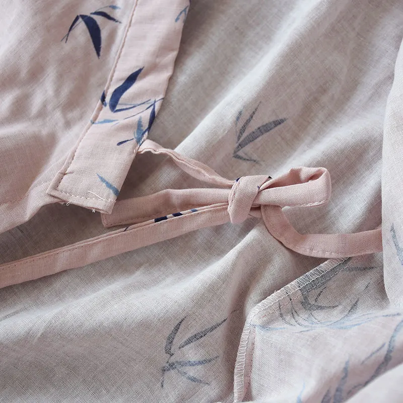 Cotton Bathrobe Spring Summer Guaze Couple Male Female Kimono Japanese Style Nightwear Daily Casual Home Lounge