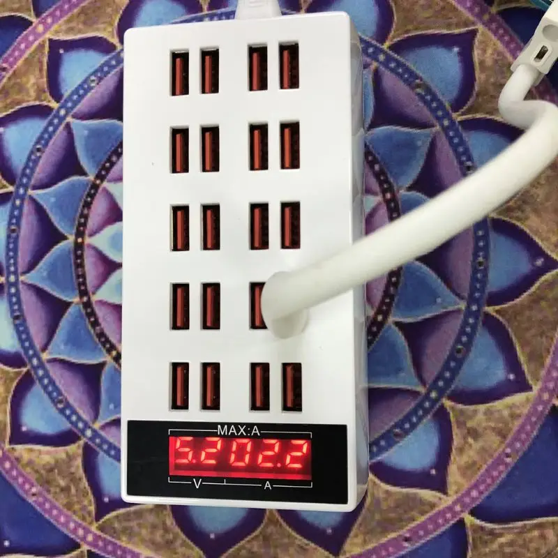 20-Порты 100W usb-хаб телефон Зарядное устройство с светодиодный Дисплей Мощность адаптер зарядная док-станция для iPhone huawei Xiaomi phoneTablet