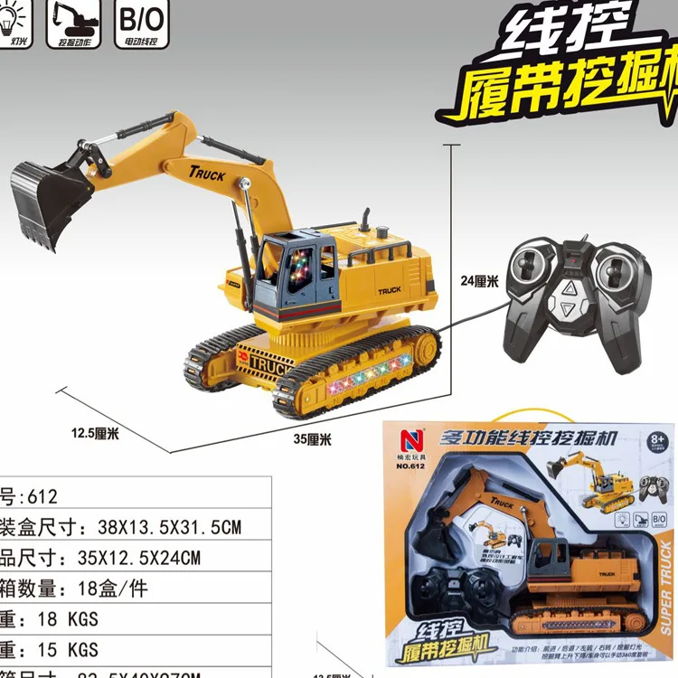 

Hot Sales 612 Children'S Educational Multi-functional-by-Wire Model Crawler Excavator Hot Selling Toy