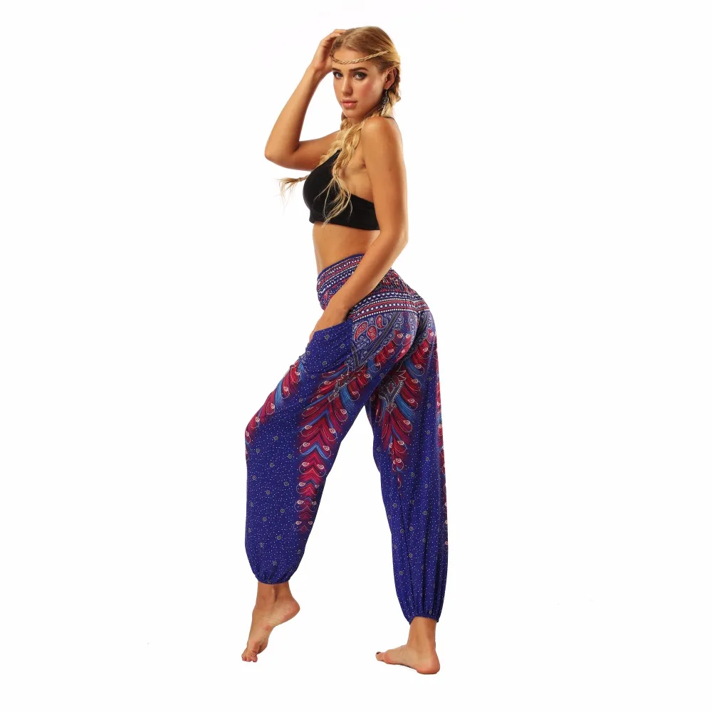 TL003 Royal blue wide leg loose yoga pant legging (4)