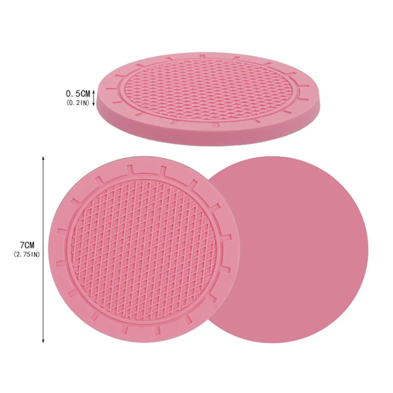 4Pcs Car Coaster Waterproof Non Slip Pad Mat Interior Decoration Vehicle Cup Mat Accessories For Most Car Cup Holders
