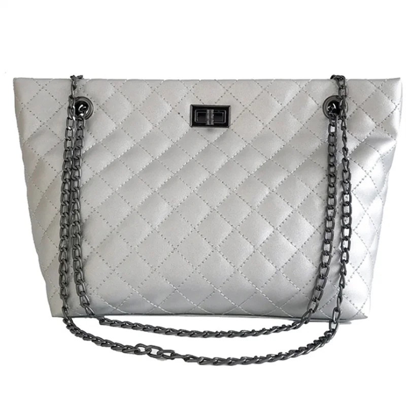 large silver tote bags