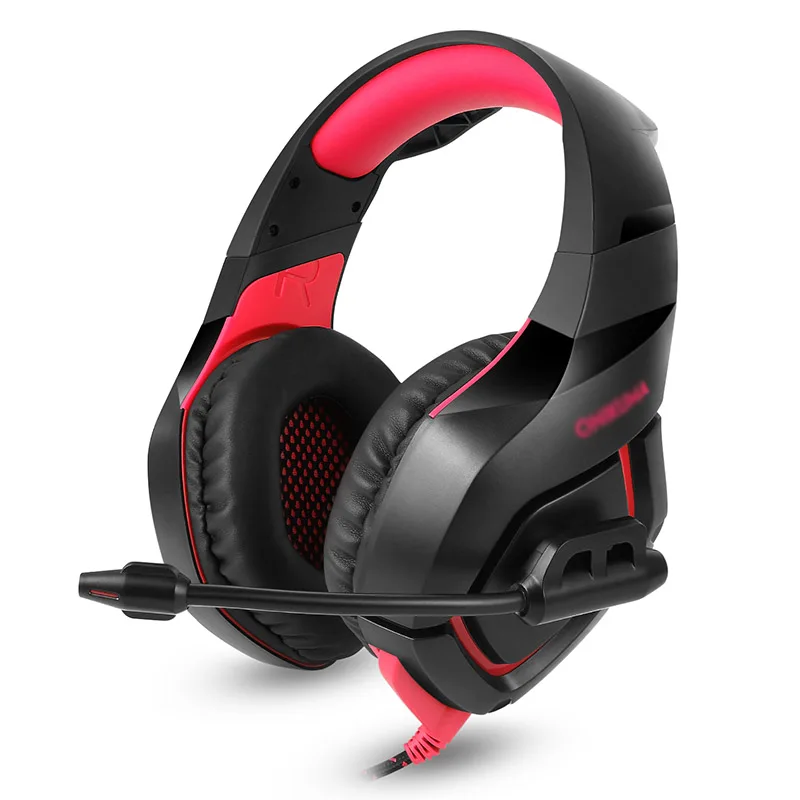 Игровая бас гарнитура наушники K1Bpro черный красный для ПК ноутбук