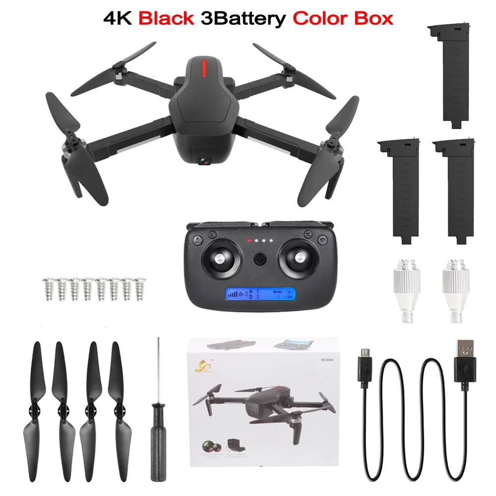 LAUMOX W10 gps Дрон 5G wifi FPV с камерой 4K HD бесщеточный мотор селфи складной Радиоуправляемый Дрон Квадрокоптер вертолет Дрон Vs SG906 - Color: W10 4K 3B BX