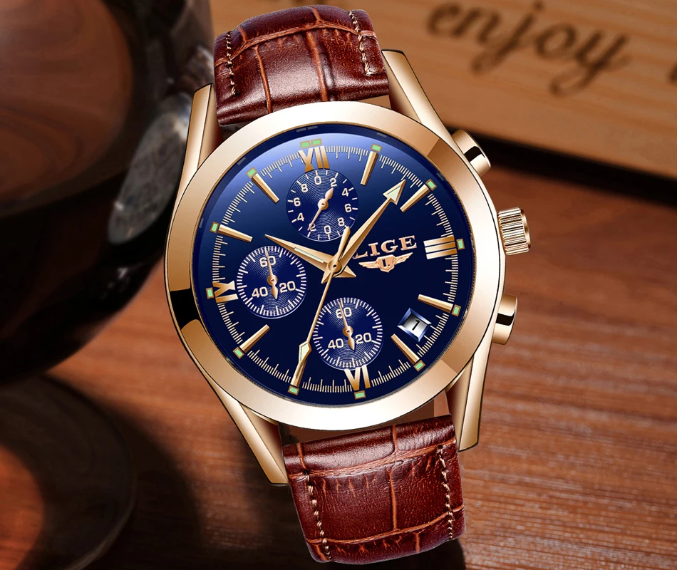 relogio masculino lige mens watches top brand luxu