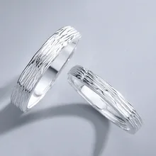 

1pair 925 Sterling Silver couple Rings For Women Men Romantic adjustable ring set bague femme Wedding couple rings for lovers